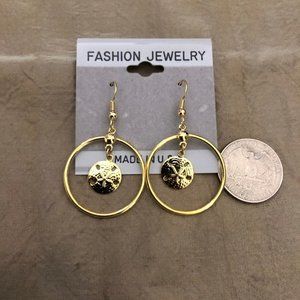 Gold plated starfish dangle earrings